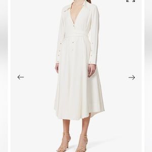 NWOT Cult Gaia Nyle Open-Back Woven Midi w belt in ivory